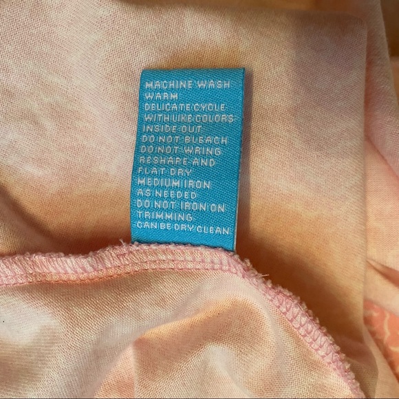 J. McLAUGHLIN TOP PINK WHITE BUTTONS COLLAR 3/4 SLEEVE SIZE L - Picture 11 of 11